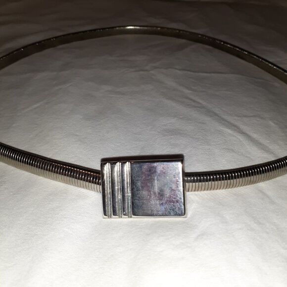 Vintage Silver‎ Serpentine Disco Belt Stretchy 35\